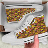 Graffiti Music Rock Star Print Pattern White High Top Shoes-grizzshop