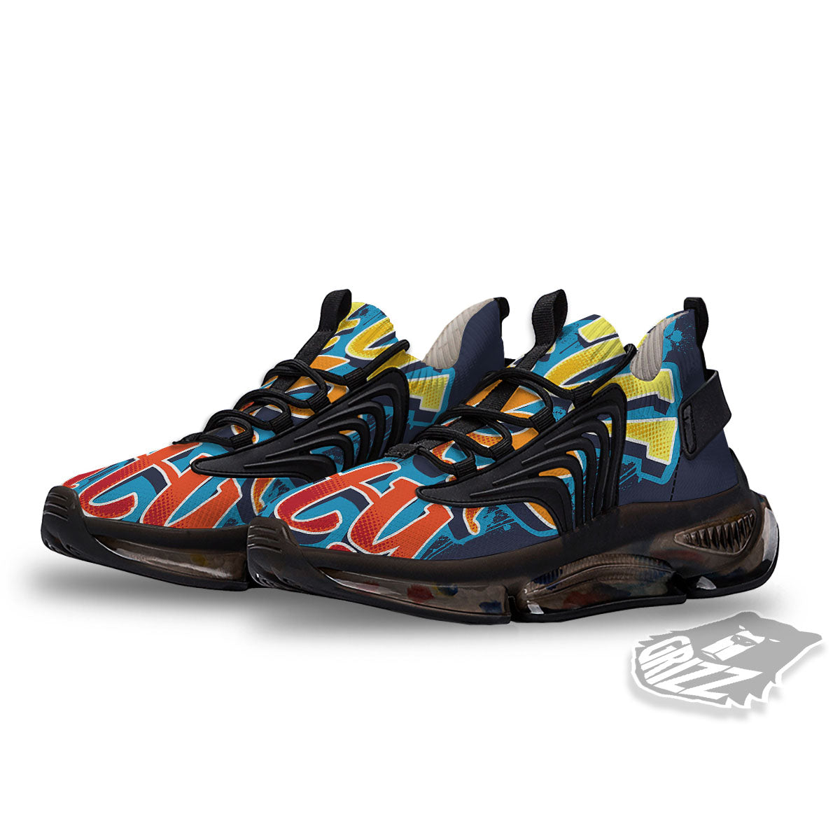 Graffiti NYC Print Black Gym Shoes-grizzshop