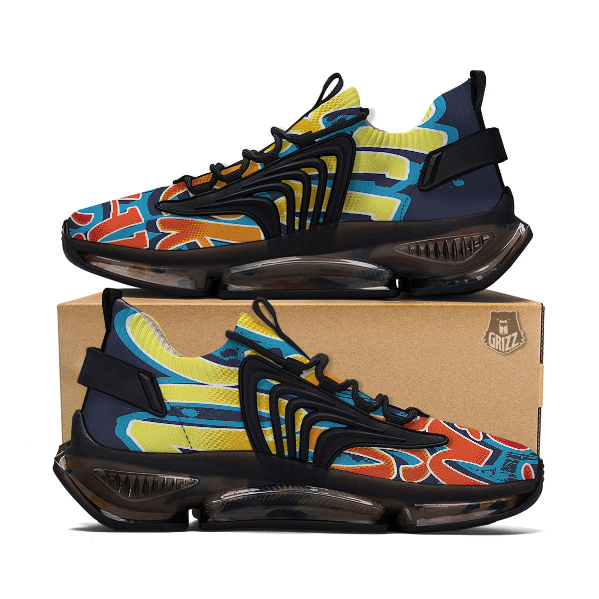 Graffiti NYC Print Black Gym Shoes-grizzshop