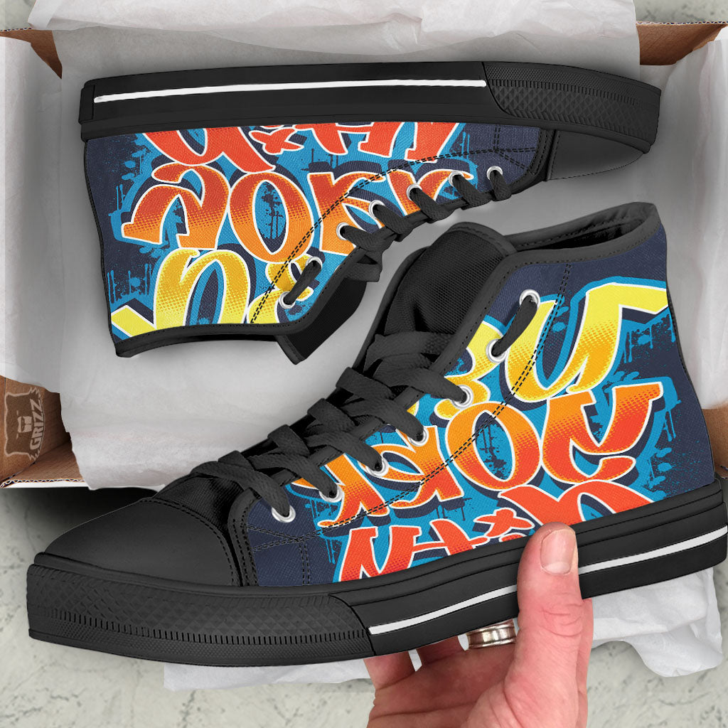 Graffiti NYC Print High Top Shoes-grizzshop