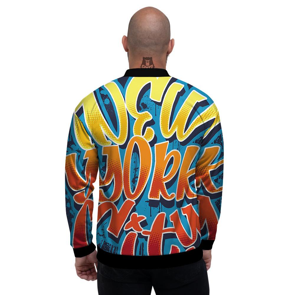 Graffiti NYC Print Men's Bomber Jacket-grizzshop