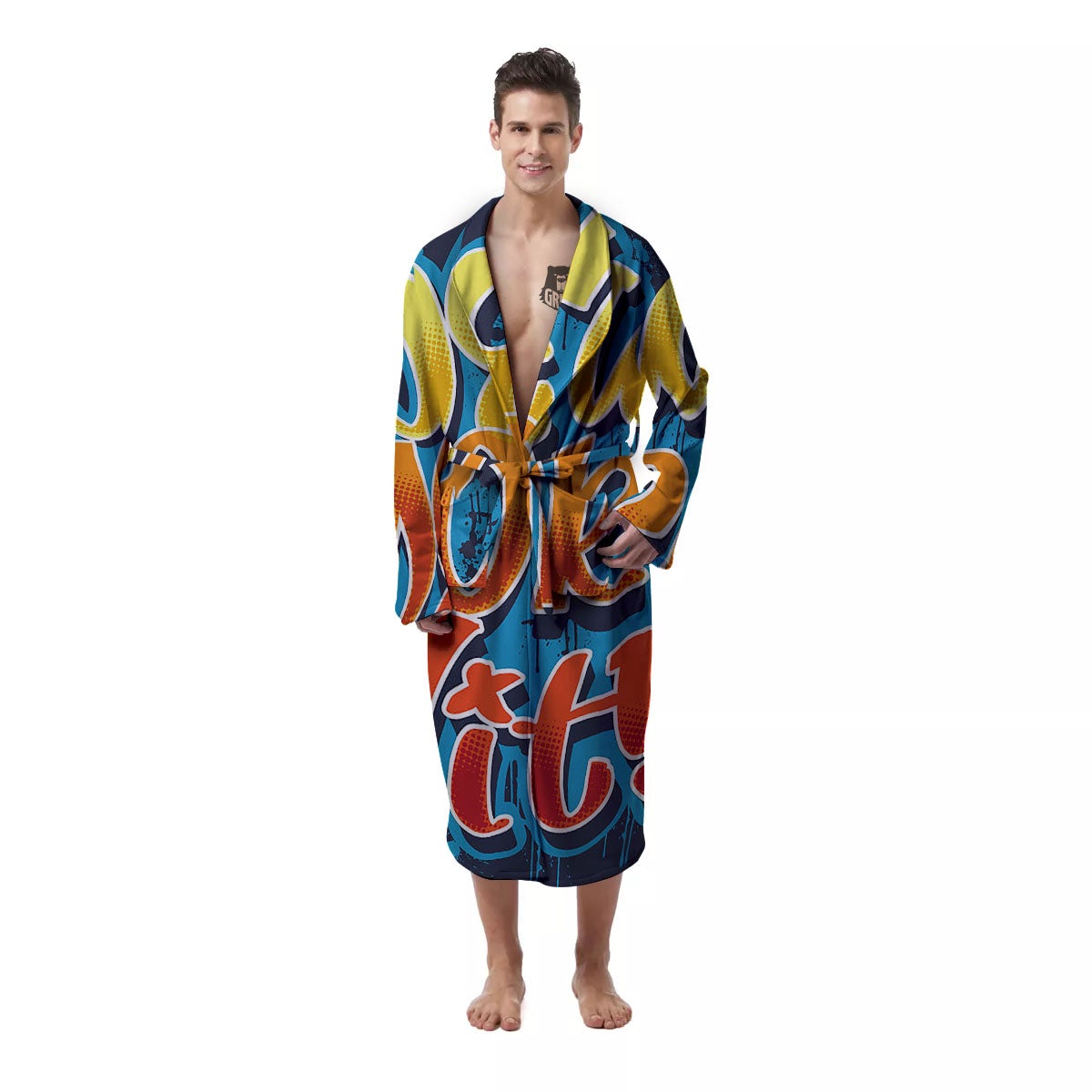 Graffiti NYC Print Men's Robe-grizzshop