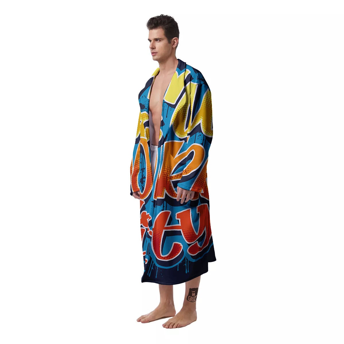 Graffiti NYC Print Men's Robe-grizzshop