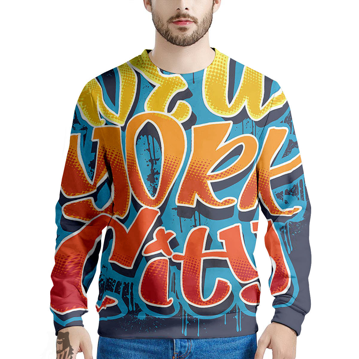 Graffiti NYC Print Men's Sweatshirt-grizzshop