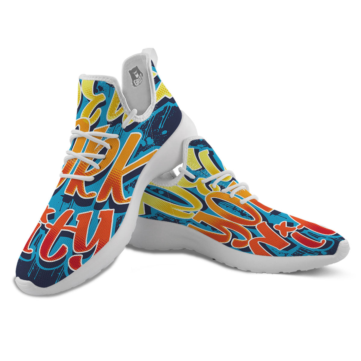 Graffiti NYC Print White Athletic Shoes-grizzshop