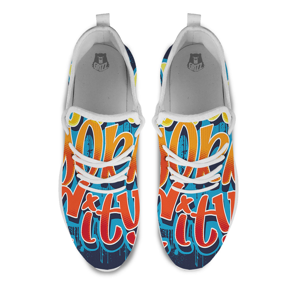 Graffiti NYC Print White Athletic Shoes-grizzshop