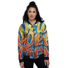 Graffiti NYC Print Women's Bomber Jacket-grizzshop