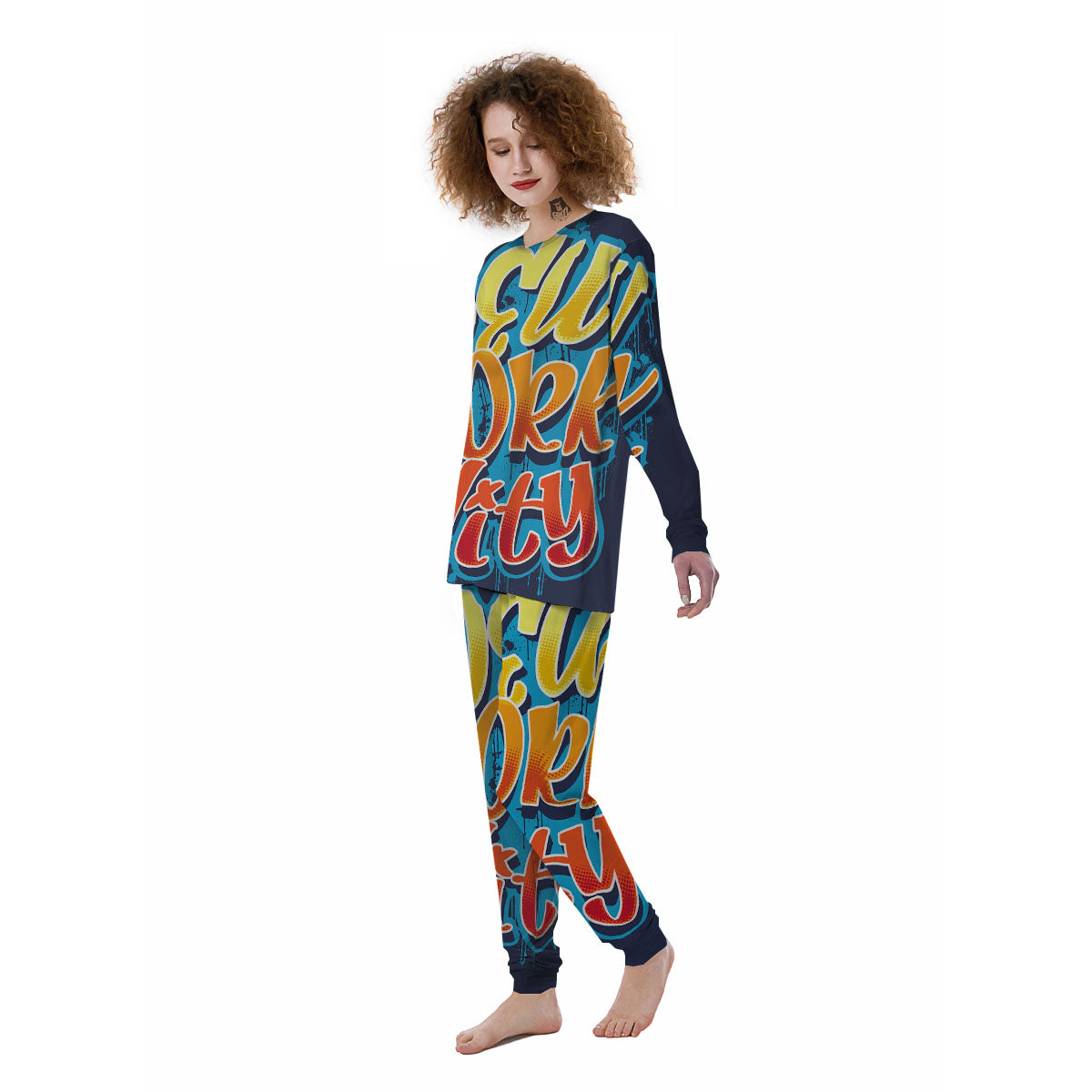 Graffiti NYC Print Women's Pajamas-grizzshop