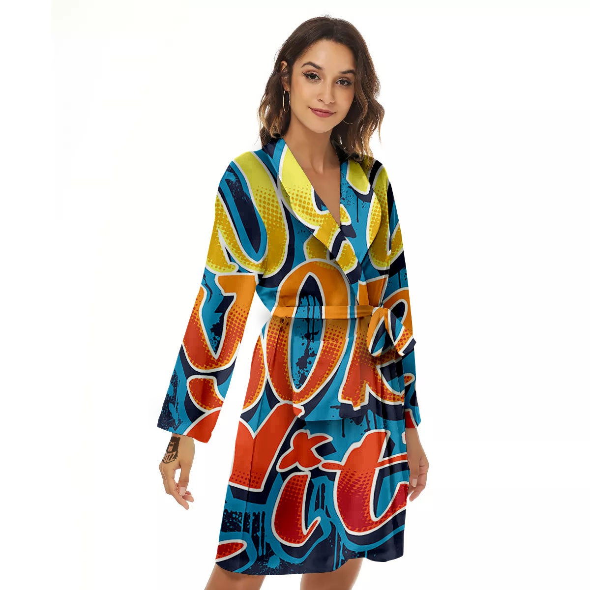 Graffiti NYC Print Women's Robe-grizzshop