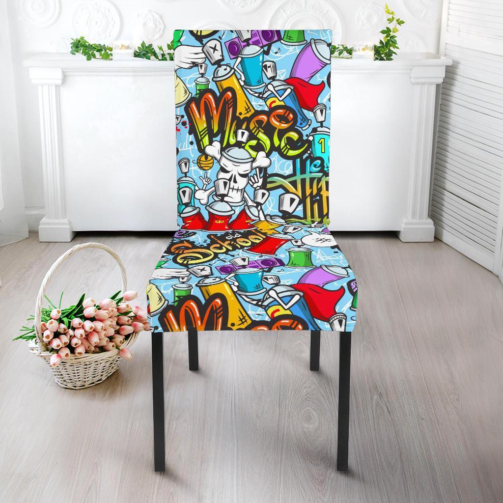 Graffiti Pattern Print Chair Cover-grizzshop