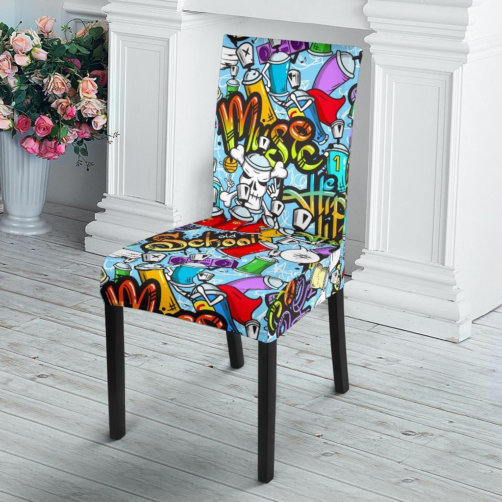 Graffiti Pattern Print Chair Cover-grizzshop