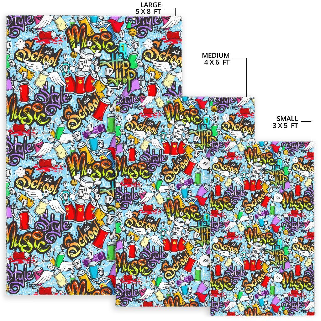 Graffiti Pattern Print Floor Mat-grizzshop