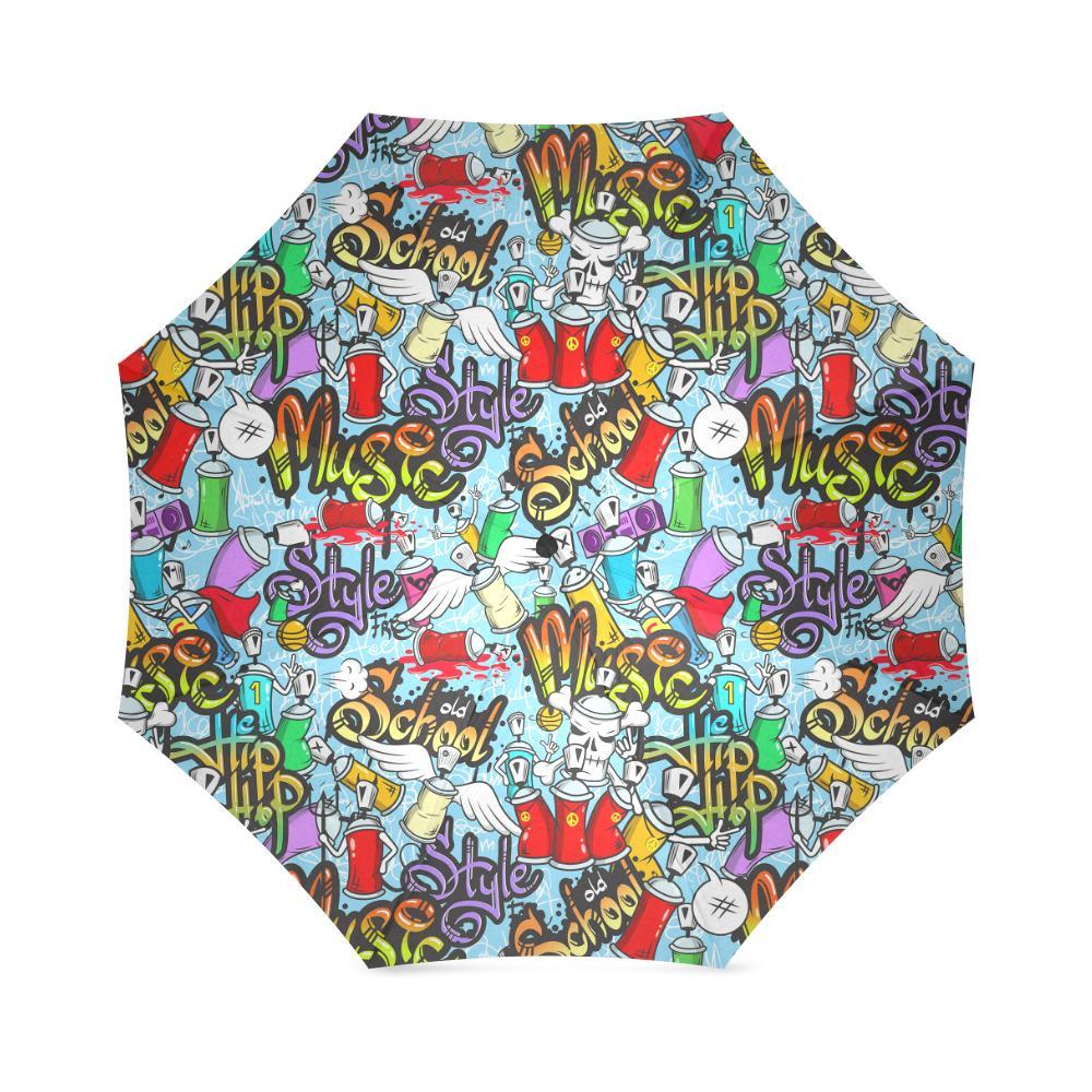 Graffiti Pattern Print Foldable Umbrella-grizzshop