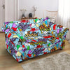 Graffiti Pattern Print Loveseat Cover-grizzshop