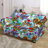 Graffiti Pattern Print Loveseat Cover-grizzshop