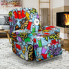 Graffiti Pattern Print Recliner Cover-grizzshop