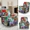 Graffiti Pattern Print Recliner Cover-grizzshop