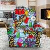 Graffiti Pattern Print Recliner Cover-grizzshop