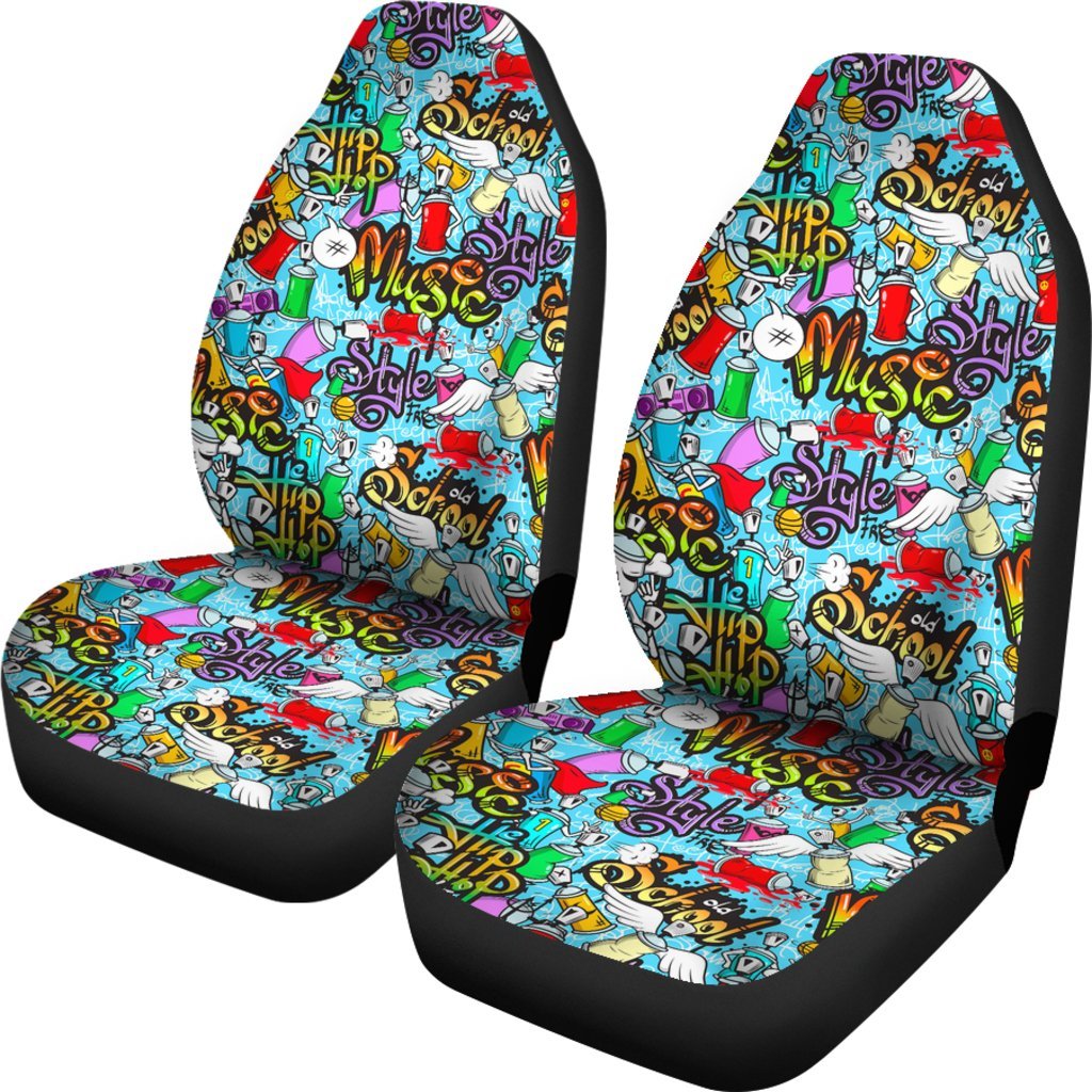 Graffiti Pattern Print Universal Fit Car Seat Cover-grizzshop