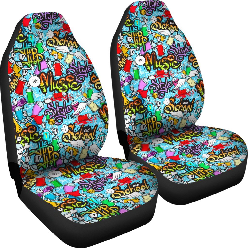 Graffiti Pattern Print Universal Fit Car Seat Cover-grizzshop