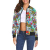 Graffiti Pattern Print Women Casual Bomber Jacket-grizzshop