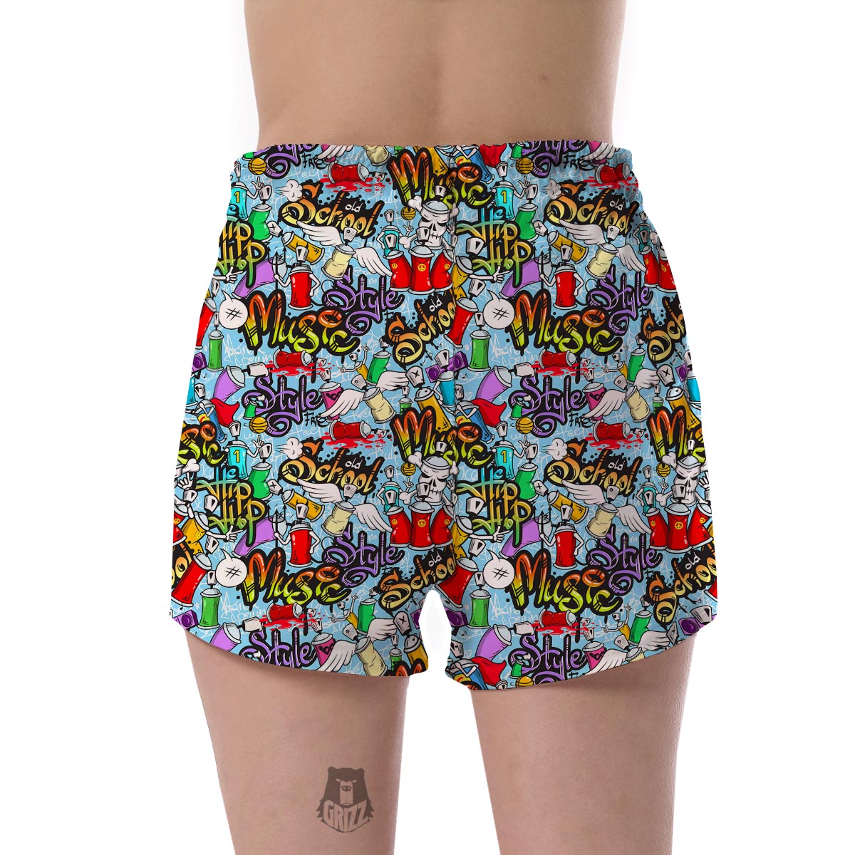 Graffiti Pattern Print Women's Shorts-grizzshop