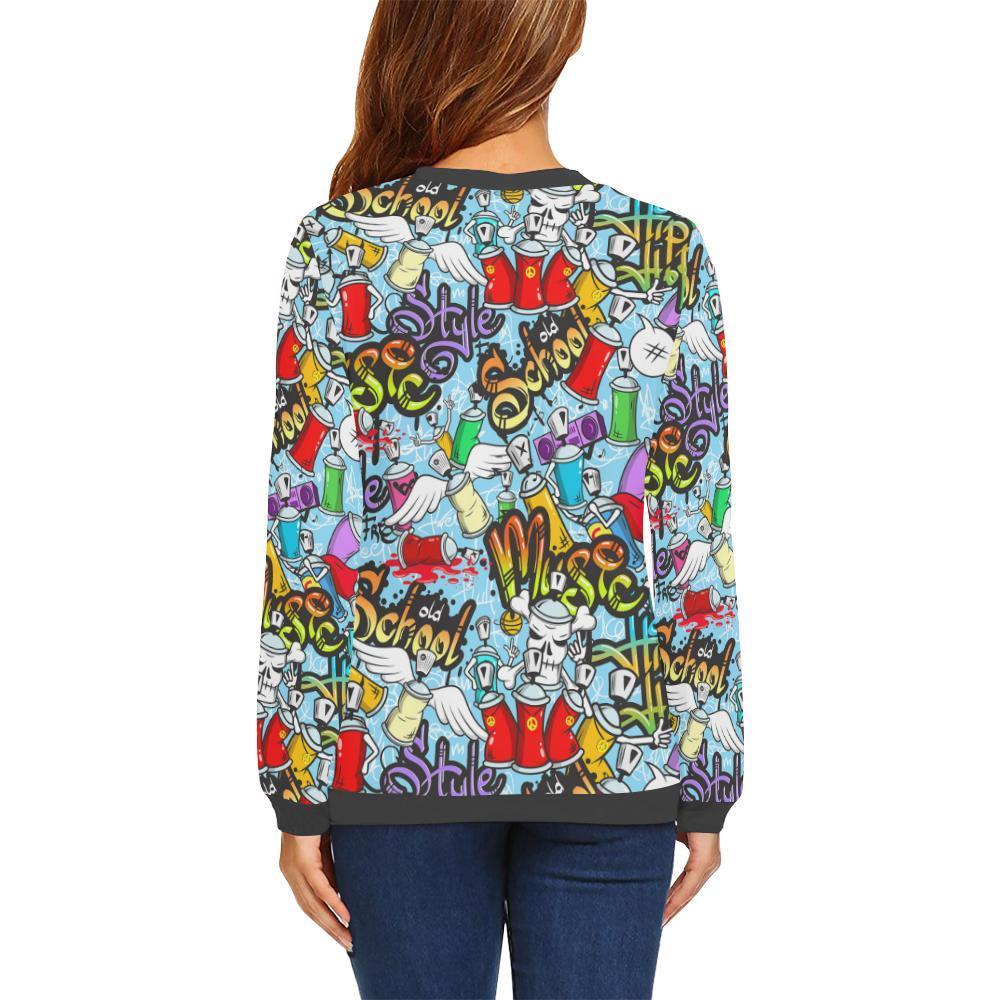 Graffiti Pattern Print Women's Sweatshirt-grizzshop