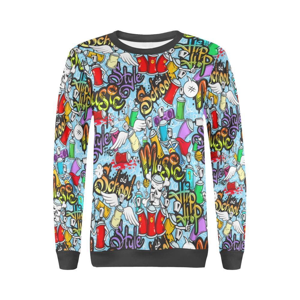 Graffiti Pattern Print Women's Sweatshirt-grizzshop