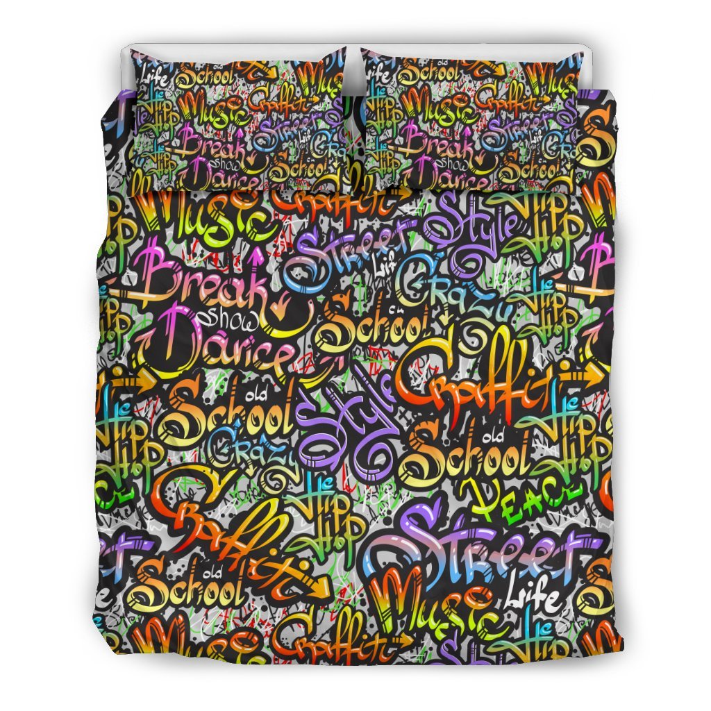 Graffiti Print Pattern Duvet Cover Bedding Set-grizzshop