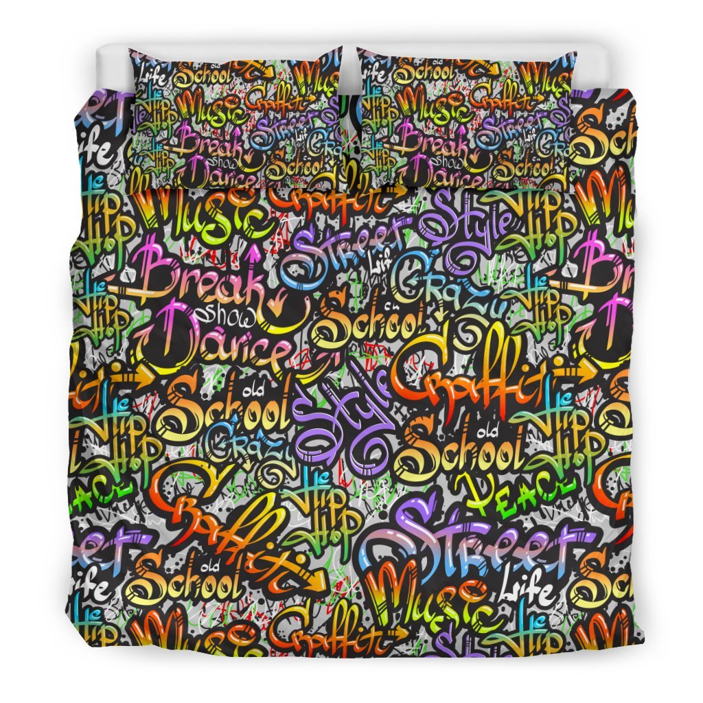 Graffiti Print Pattern Duvet Cover Bedding Set-grizzshop