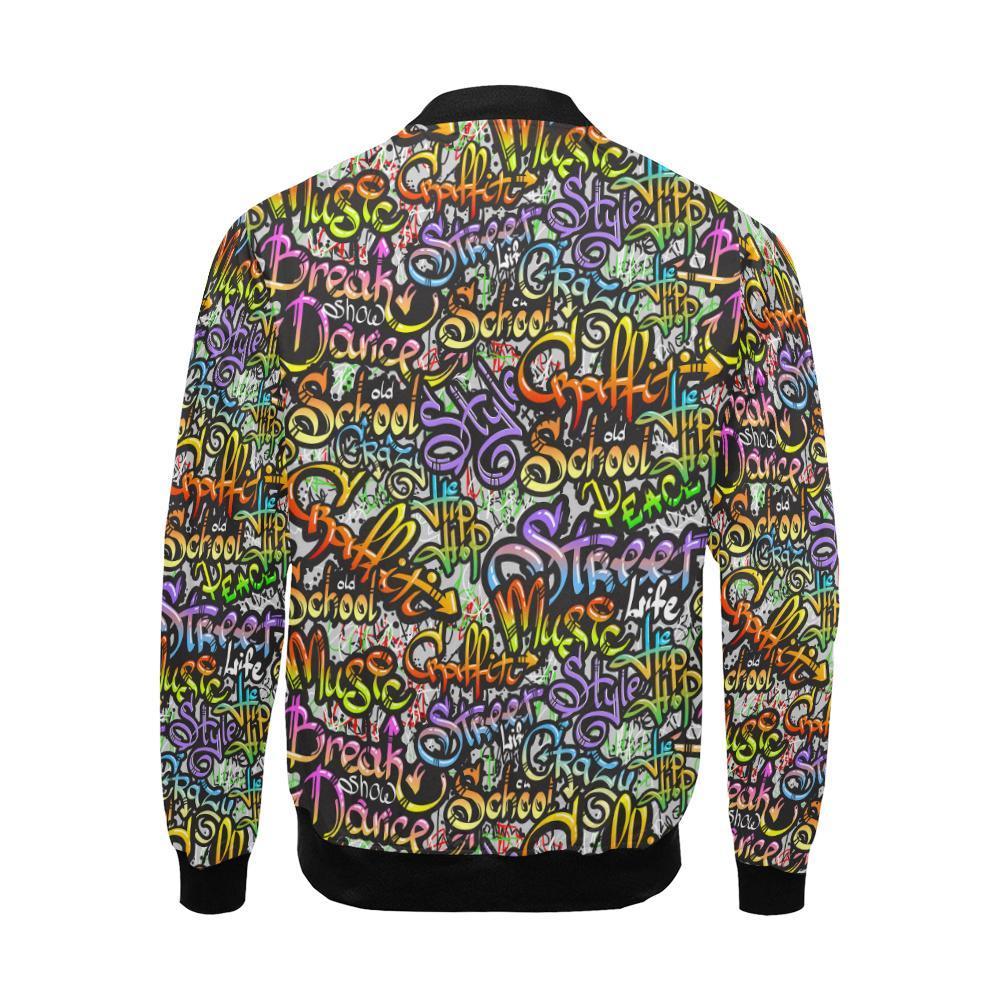 Graffiti Print Pattern Men's Bomber Jacket-grizzshop