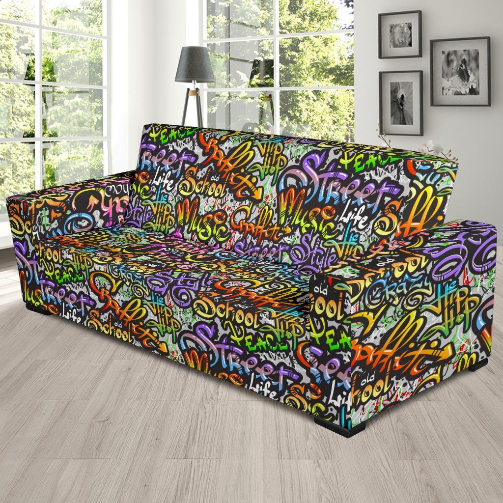 Graffiti Print Pattern Sofa Covers-grizzshop