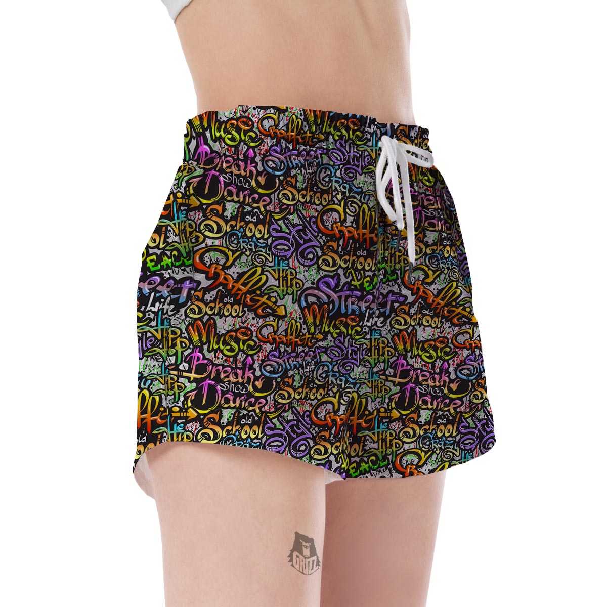 Graffiti Print Pattern Women's Shorts-grizzshop