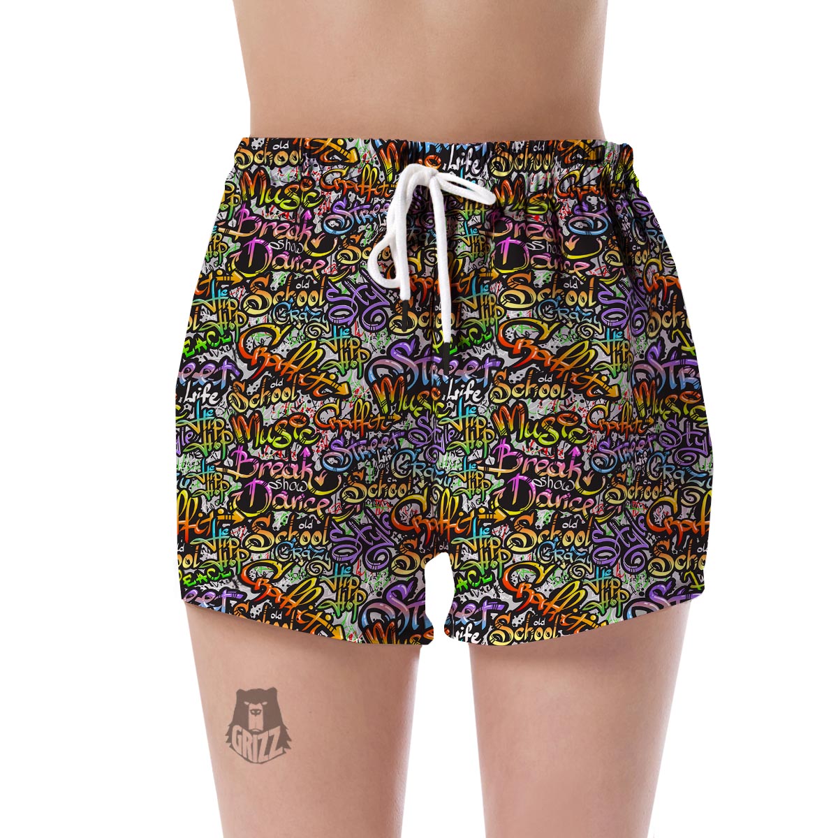 Graffiti Print Pattern Women's Shorts-grizzshop