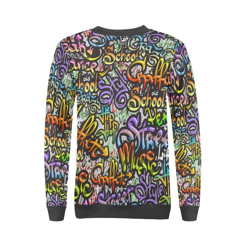 Graffiti Print Pattern Women's Sweatshirt-grizzshop