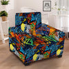 Graffiti Retro Print Pattern Armchair Slipcover-grizzshop