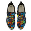 Graffiti Retro Print Pattern Black Athletic Shoes-grizzshop