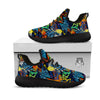 Graffiti Retro Print Pattern Black Athletic Shoes-grizzshop