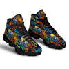 Graffiti Retro Print Pattern Black Basketball Shoes-grizzshop