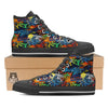 Graffiti Retro Print Pattern Black High Top Shoes-grizzshop