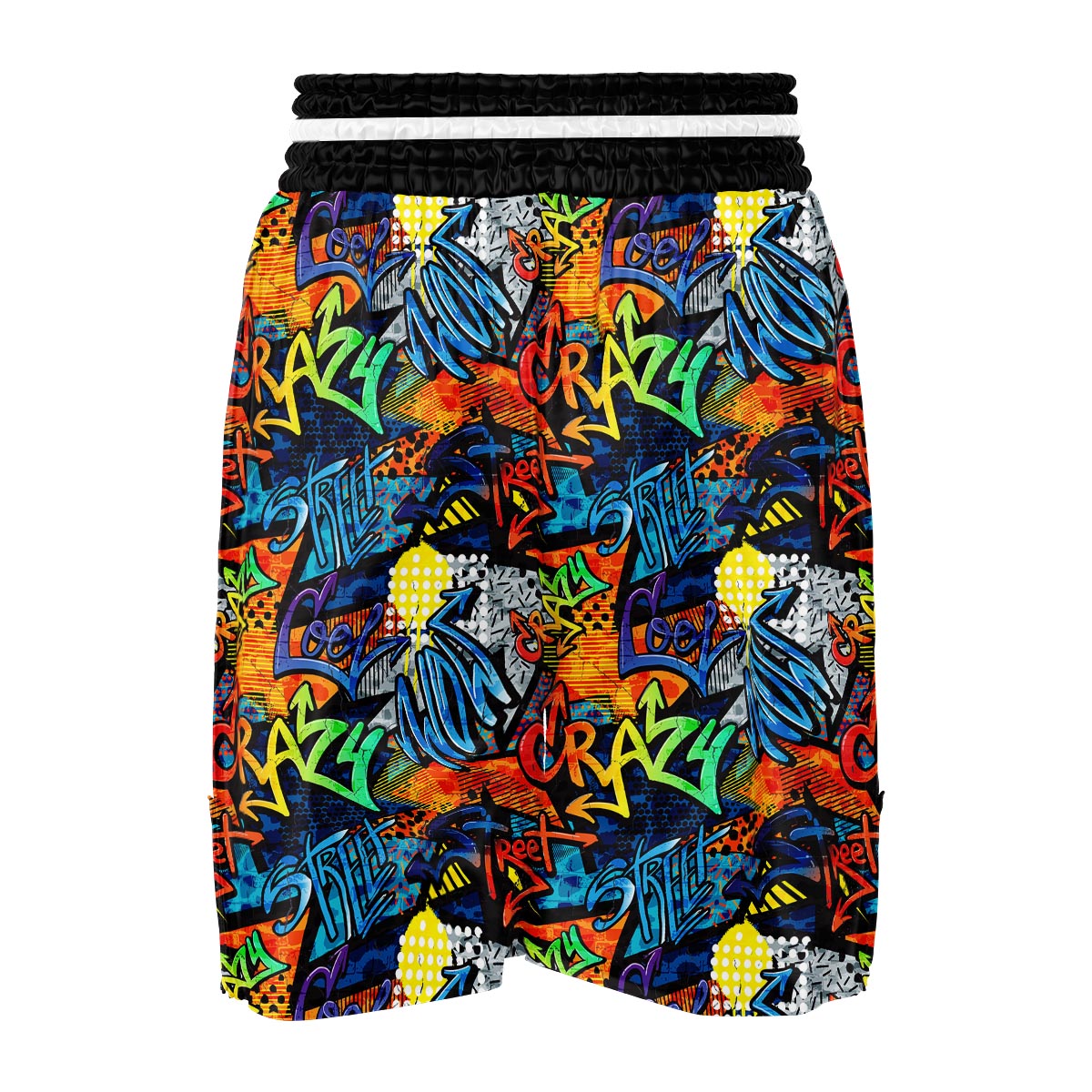 Graffiti Retro Print Pattern Boxing Shorts-grizzshop