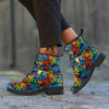 Graffiti Retro Print Pattern Leather Boots-grizzshop