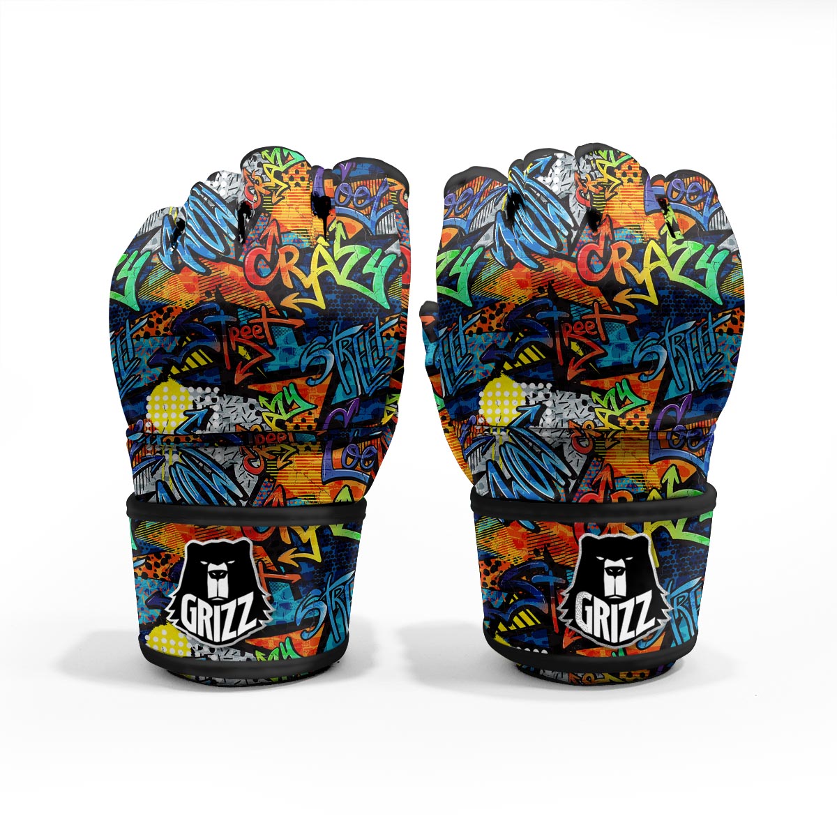Graffiti Retro Print Pattern MMA Gloves-grizzshop
