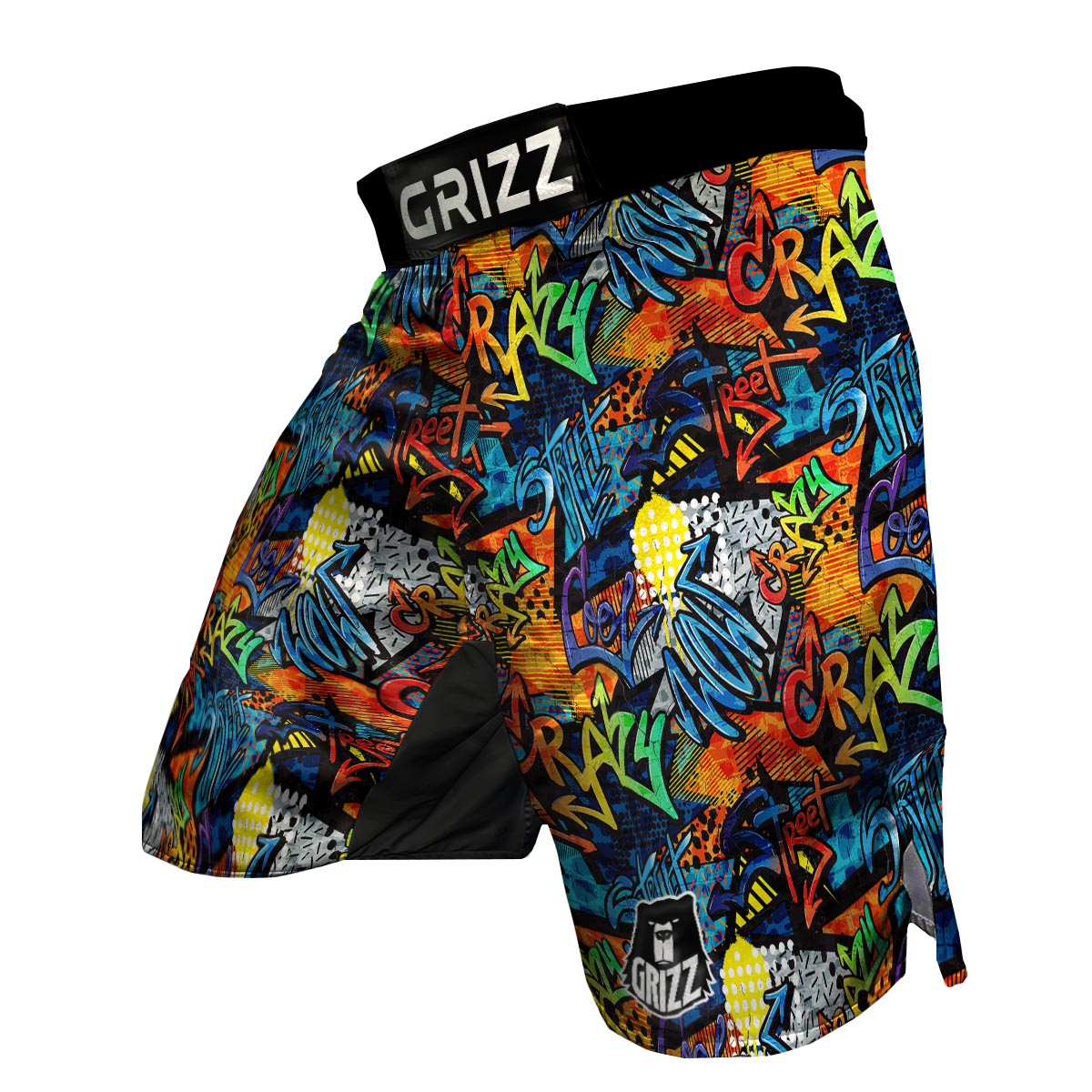 Graffiti Retro Print Pattern MMA Shorts-grizzshop