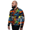 Graffiti Retro Print Pattern Men's Bomber Jacket-grizzshop