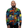 Graffiti Retro Print Pattern Men's Bomber Jacket-grizzshop