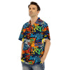 Graffiti Retro Print Pattern Men's Hawaiian Shirt-grizzshop