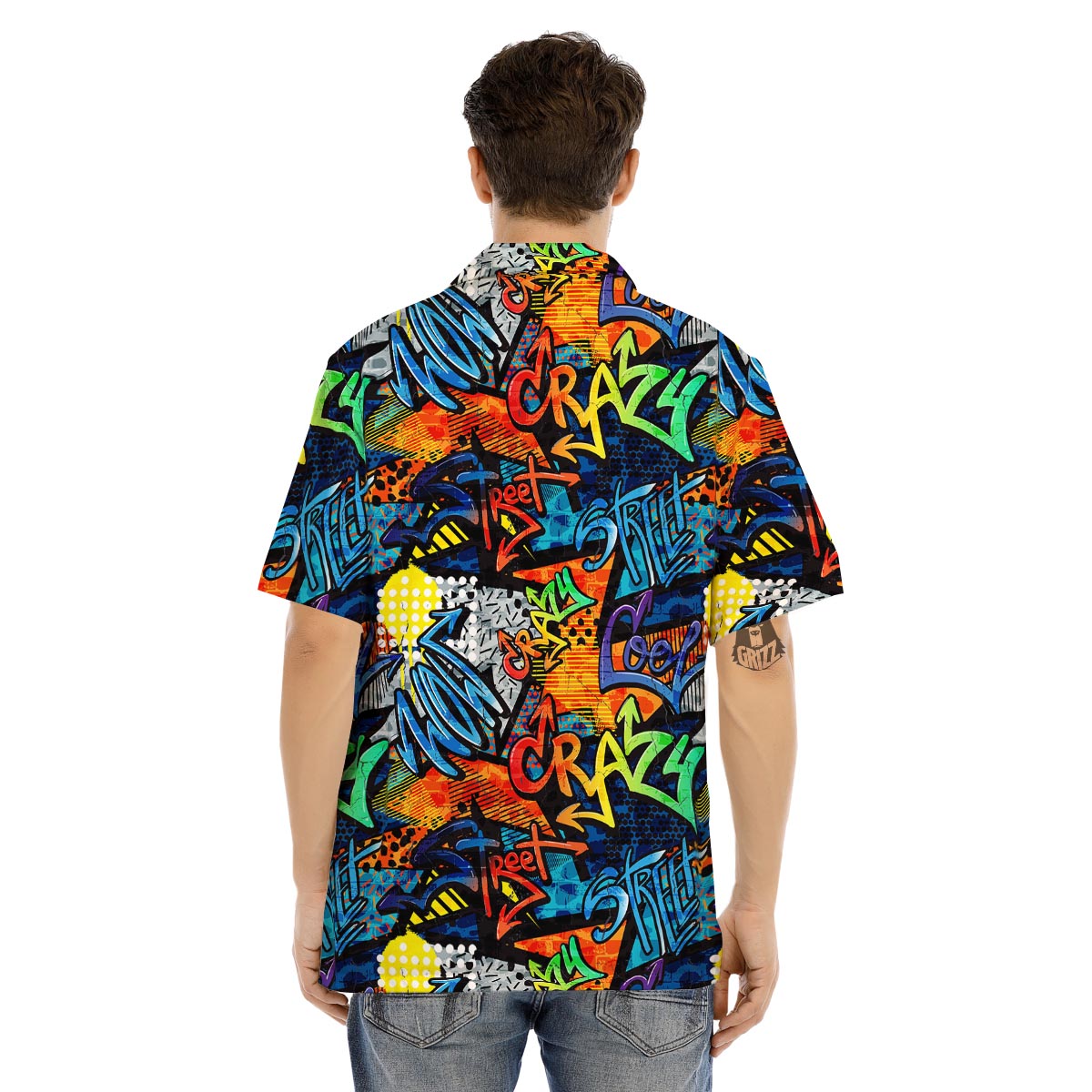 Graffiti Retro Print Pattern Men's Hawaiian Shirt-grizzshop