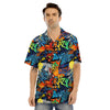 Graffiti Retro Print Pattern Men's Hawaiian Shirt-grizzshop