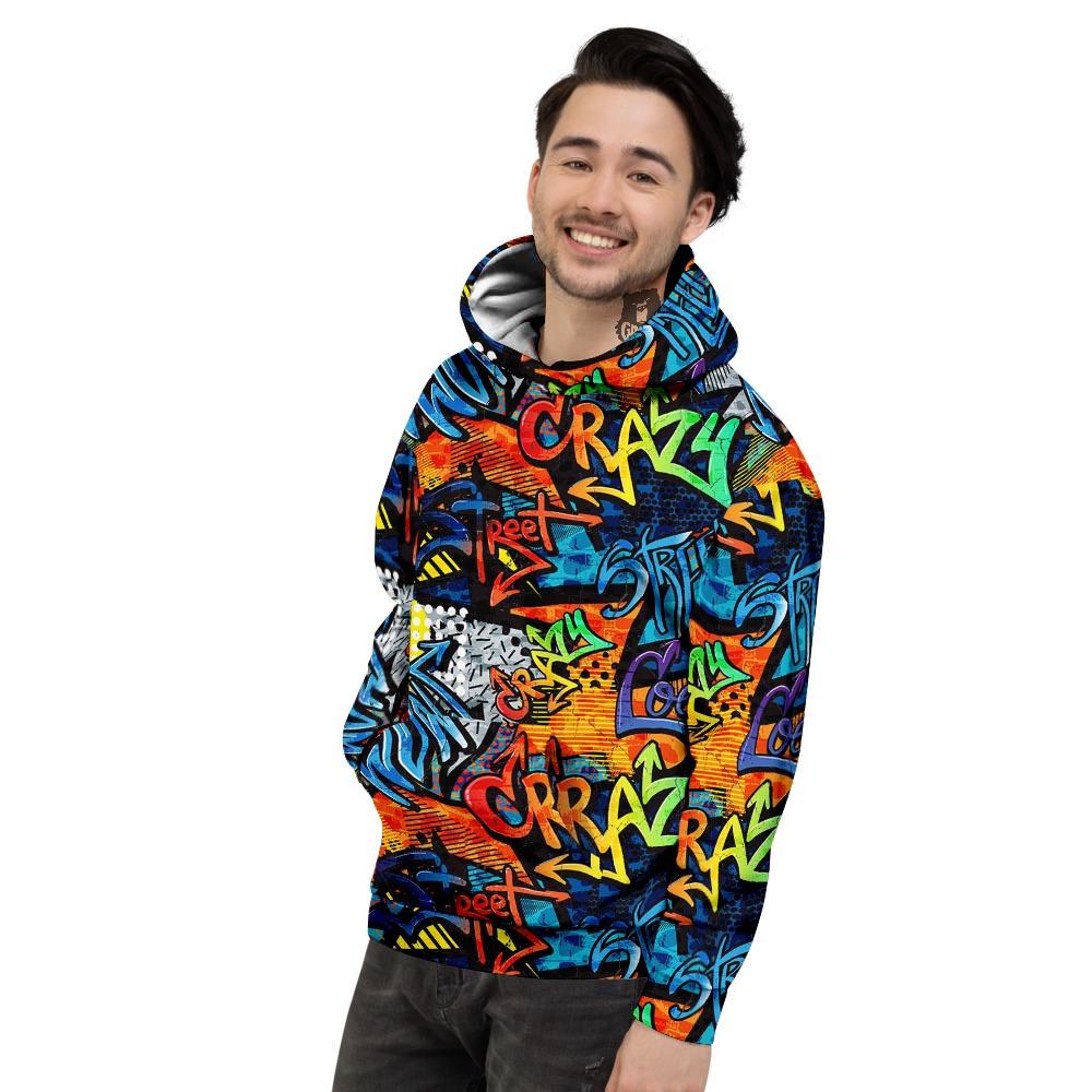 Graffiti Retro Print Pattern Men's Hoodie-grizzshop